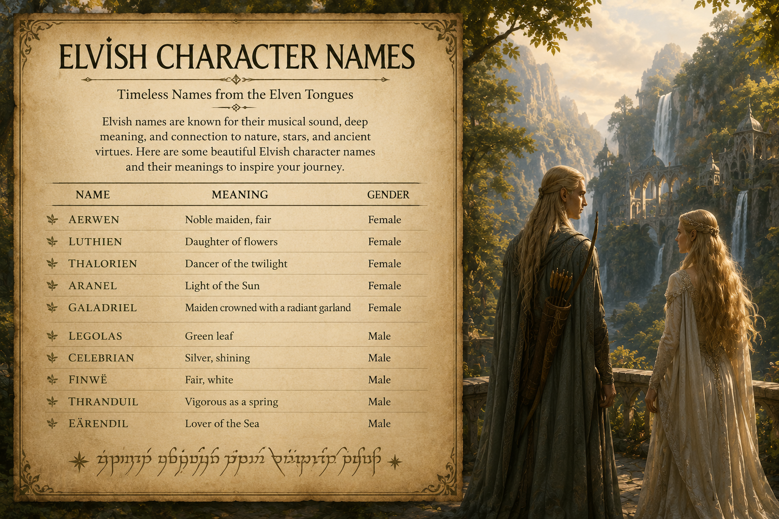 Elvish Charactor Name