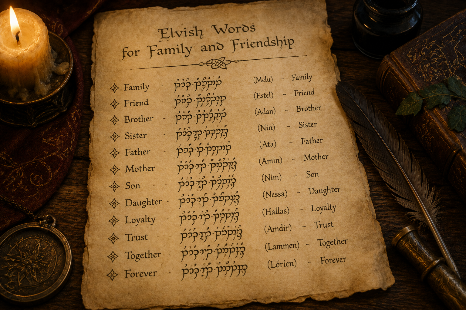 Elvish Words For Family and friendship