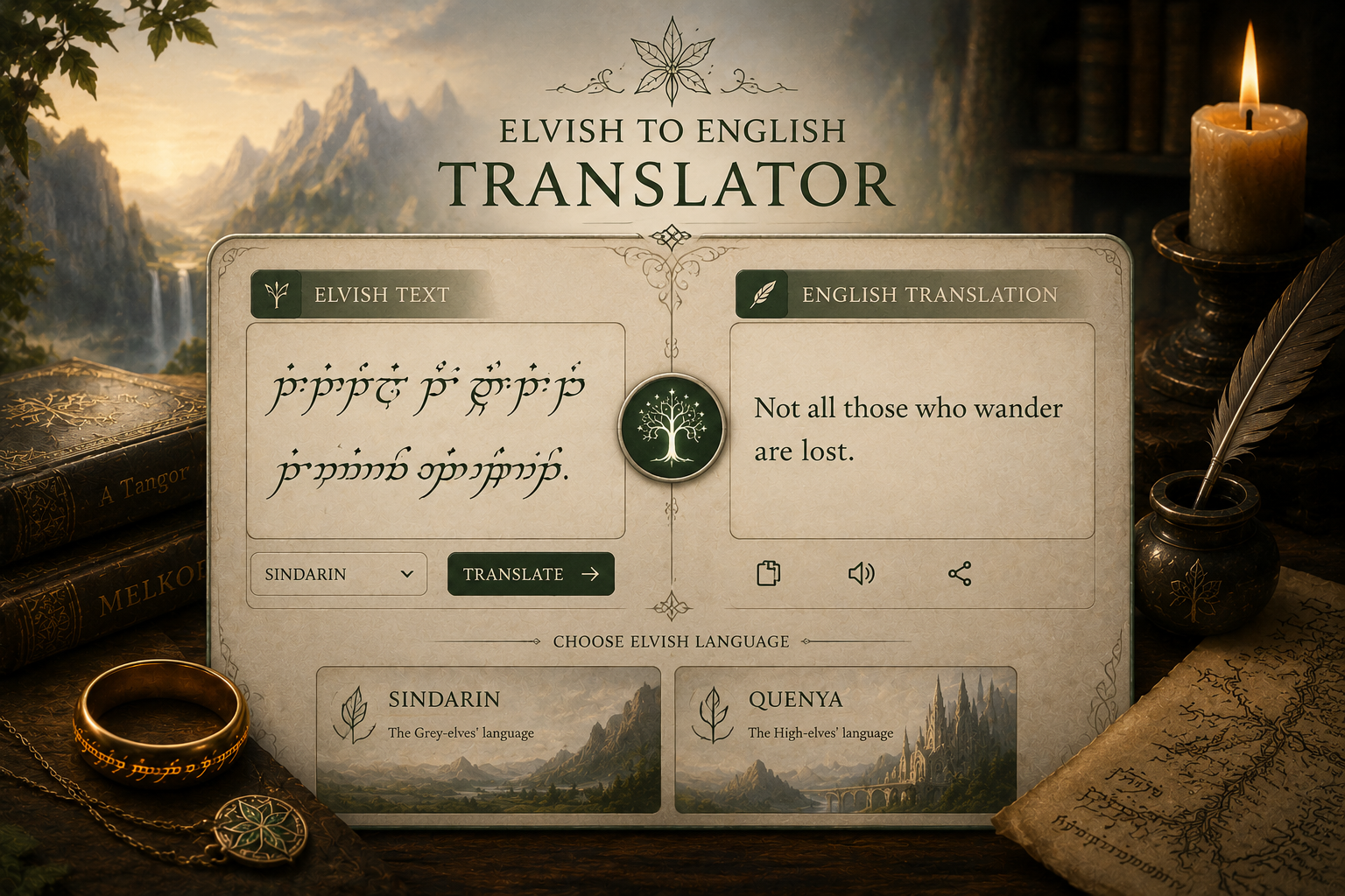 Elvish to English Translator Elvish to English Translator