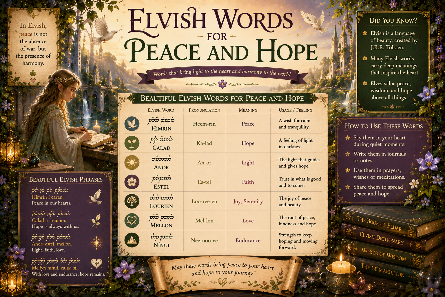 Elvish words for peace