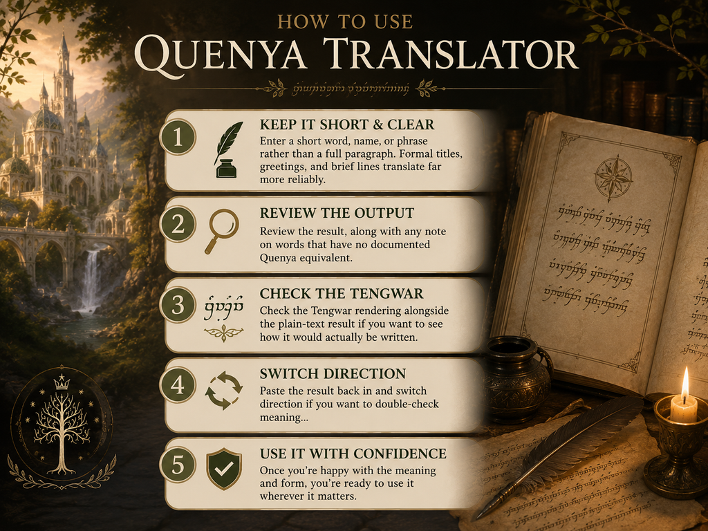 Steps to Translate English to Quenya