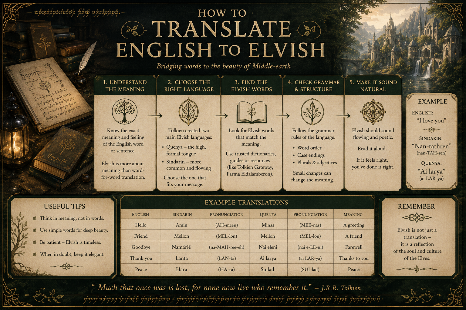 Translate english to elvish